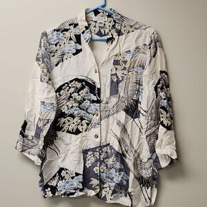 Citron Santa Monica 100% Silk Shirt S Vintage